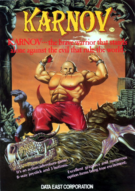 Karnov (US, rev 6) Arcade Game Cover